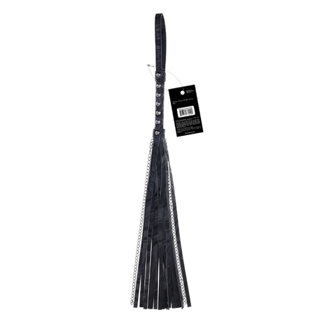 Sportsheets Velvet Noir Chain Flogger — 17-inch Faux Leather & Chains - SS37009