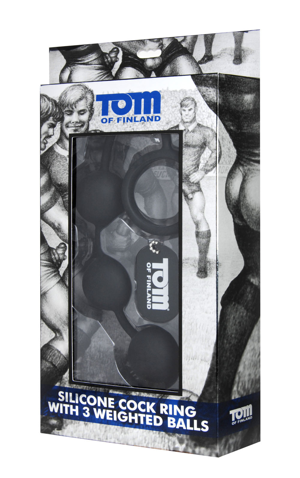 Tom of Finland Silicone Cock Ring With 3 Weighted Balls by XR Brands