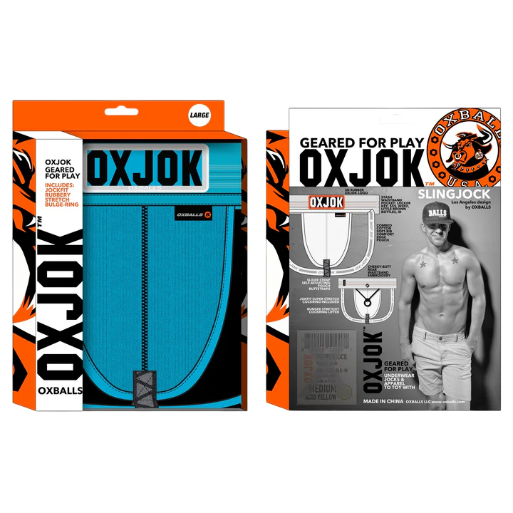 OXBALLS SlingJock Slider-strap Jock — Pool, Small - OX-JOK-1000-POL-S