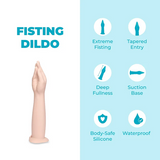 b-Vibe Silicone Hand Fisting Dildo, 16.5 Inch Suction Base - BV7872