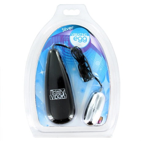 XR Brands Silver Vibrating Egg — Compact Wired Vibrator - TV-ST750
