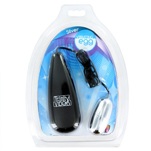 XR Brands Silver Vibrating Egg — Compact Wired Vibrator - TV-ST750