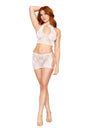 Dreamgirl Lace Bralette & Mini Skirt Set, White - DG-13309WHTOS