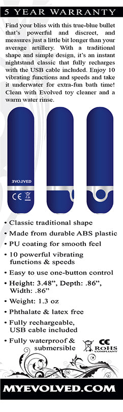 Evolved Novelties My Blue Heaven Rechargeable Bullet Vibrator (Blue) - EN-RS-3152-2