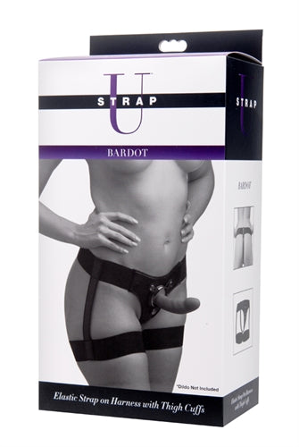 XR Brands Bardot Elastic Strap-On Harness with Thigh Cuffs - SU-AD975