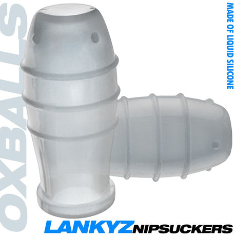 OXBALLS Lankyz Silicone Nipsuckers — Clear, 2.7 in Depth - OX-3211-CLR