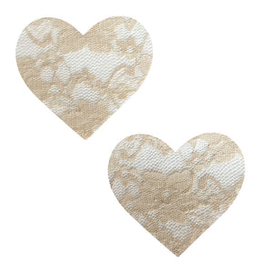 Neva Nude Toffee Lace I Heart U Pasties — Pair, 3 in - NN-NUD-LAC-NS