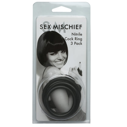Sex and Mischief Nitrile Cock Rings 3 Pack by Sportsheets