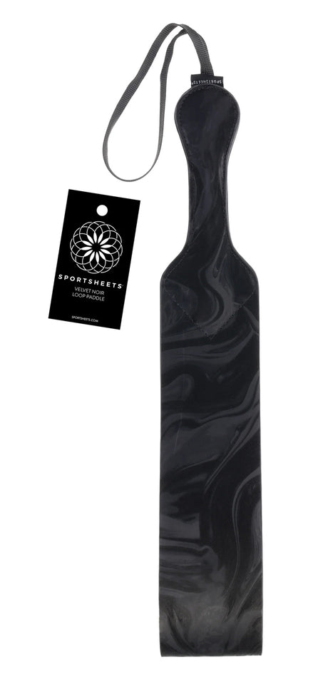 Sportsheets Velvet Noir Loop Paddle — 16.5 long, Marbled Black - SS37008
