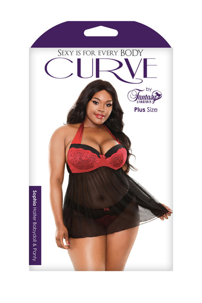 Sophia Halter Babydoll & Panty - 1x2x by Fantasy Lingerie
