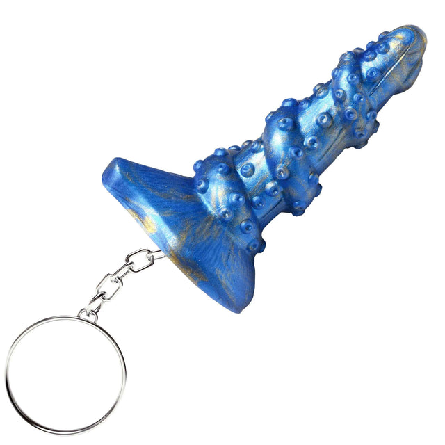 XR Brands Lord Kraken Keychain — Blue Silicone, 2.9 in - CC-AH425