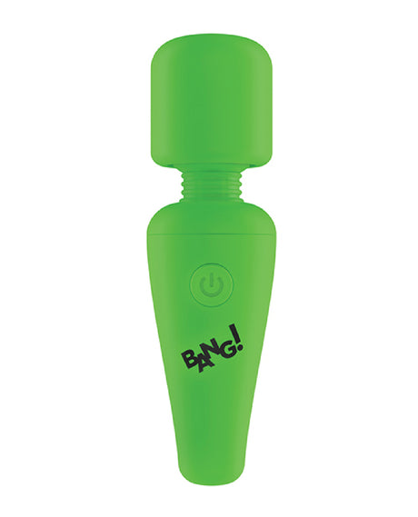 XR Brands Glow-in-the-Dark Mini Wand Vibrator — Green, 4.3 in - BNG-AH462