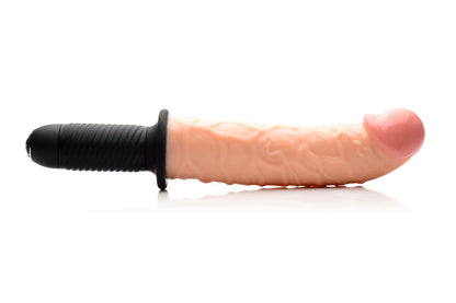 The Curved Dicktator 13 Mode Vibrating Giant Dildo Thruster - Flesh by XR Brands