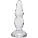 Doc Johnson Crystal Jellies Novice Pop Plug — 4 in, Clear - DJ0283-16-CD