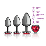 Red Heart Gem Anal Trainer Kit - Gunmetal