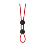 Blush Stay Hard Silicone Double Loop Cock Ring — Red, Adjustable - BL-32098
