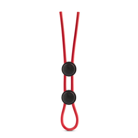 Blush Stay Hard Silicone Double Loop Cock Ring — Red, Adjustable - BL-32098