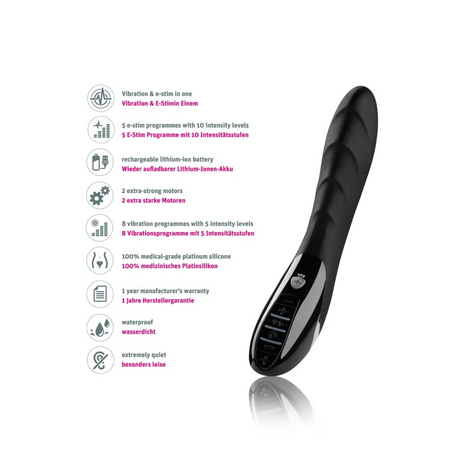 Mystim Sizzling Simon eStim Vibrator — 27 cm, Black - MY8721