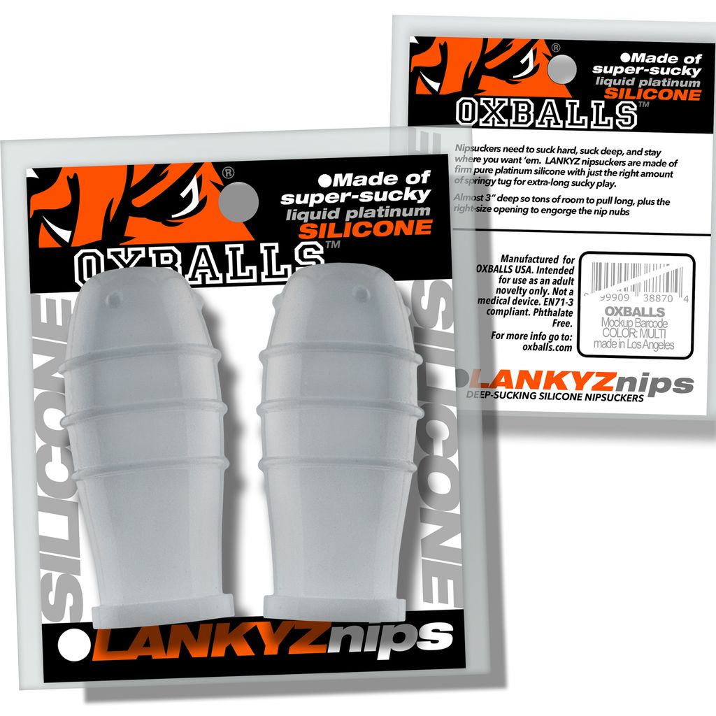 OXBALLS Lankyz Silicone Nipsuckers — Clear, 2.7 in Depth - OX-3211-CLR