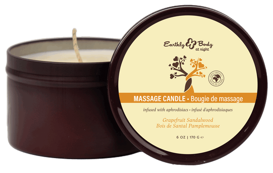 Earthly Body At Night Aphrodisiac Candle — Grapefruit & Sandalwood, 6 oz - EB8882