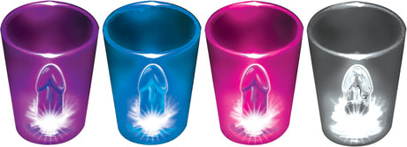 Light Up Cock Shot Glasses 12 Piece P.O.P. Display - Assorted Colors by Hott Products