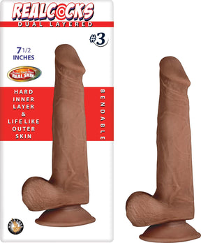 Nasstoys Realcocks Dual-Layer Realistic Dildo — Brown - NW2782-2