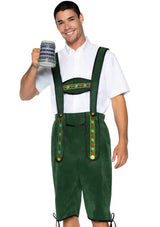 Leg Avenue Men's Beerfest Lederhosen Costume — XL Green - LA-86929GRNXL