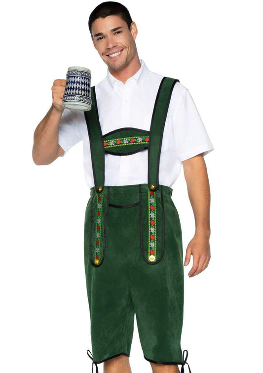 Leg Avenue Men's Beerfest Lederhosen Costume — XL Green - LA-86929GRNXL