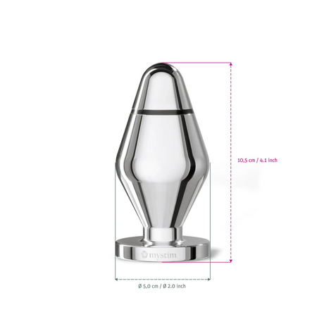 Mystim E‑Stim Butt Plug L — Polished Medical Aluminium - MY2101