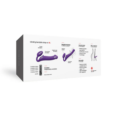 STRAP-ON-ME Vibrating Bendable Strap-On XL — Purple - SM3946