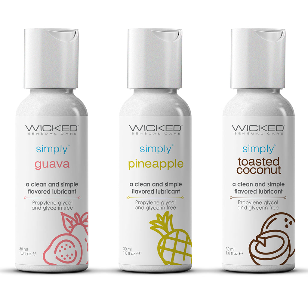 Wicked Simply Tropical Trio Travel Lubes — 3 x 1 oz (Guava, Pineapple, Toasted Coconut) - WS-91190