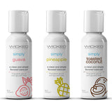 Wicked Simply Tropical Trio Travel Lubes — 3 x 1 oz (Guava, Pineapple, Toasted Coconut) - WS-91190
