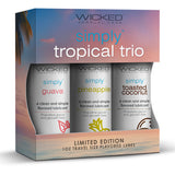 Wicked Simply Tropical Trio Travel Lubes — 3 x 1 oz (Guava, Pineapple, Toasted Coconut) - WS-91190