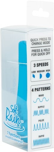 BMS Factory Soft Rain PowerBullet 3-inch Breeze-Coated Bullet Vibrator, Blue - BMS5319-3
