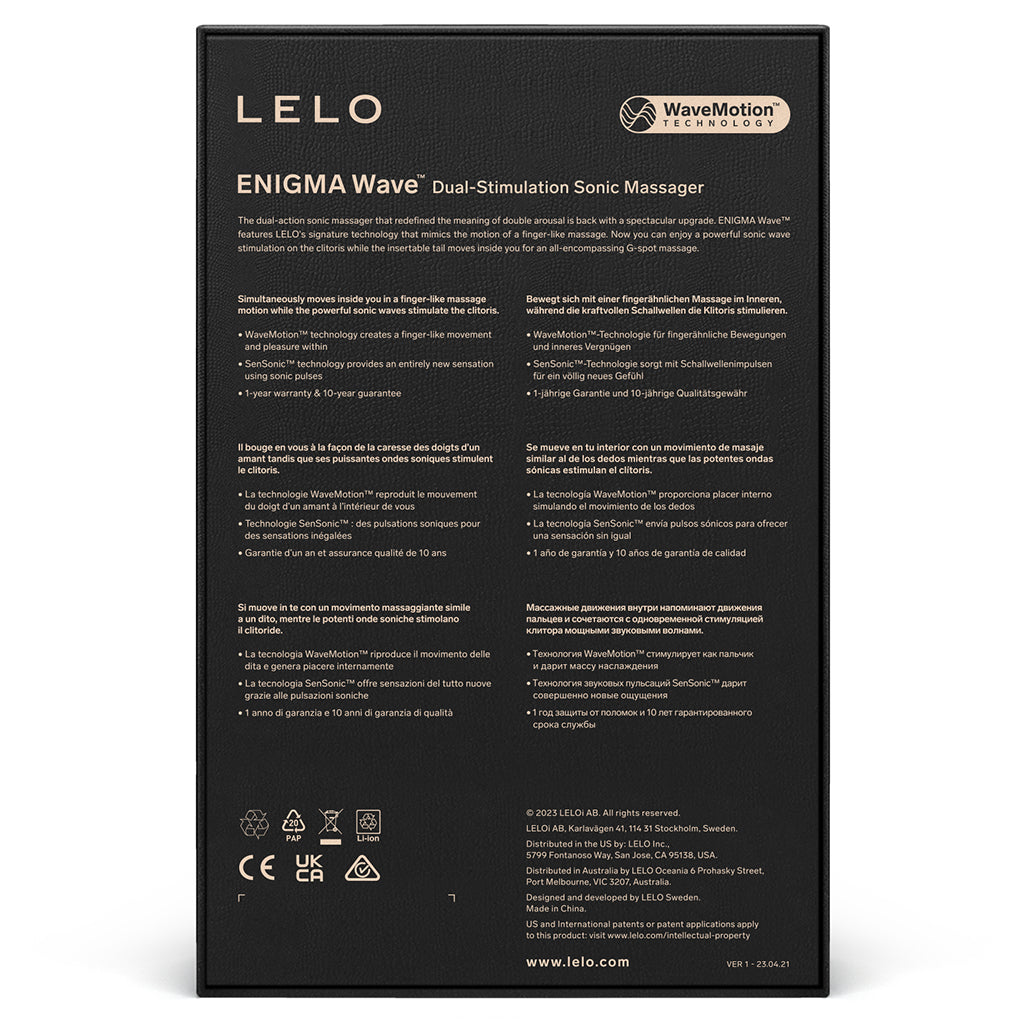 Lelo ENIGMA Wave G-Spot & Clitoral Vibrator — Black - LO9325