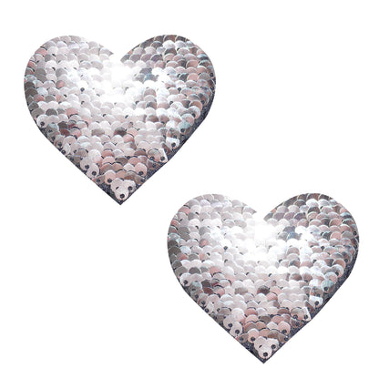 Sequin Medusa Magic Flip Black to Silver I Heart U Nipztix Pasties by Neva Nude