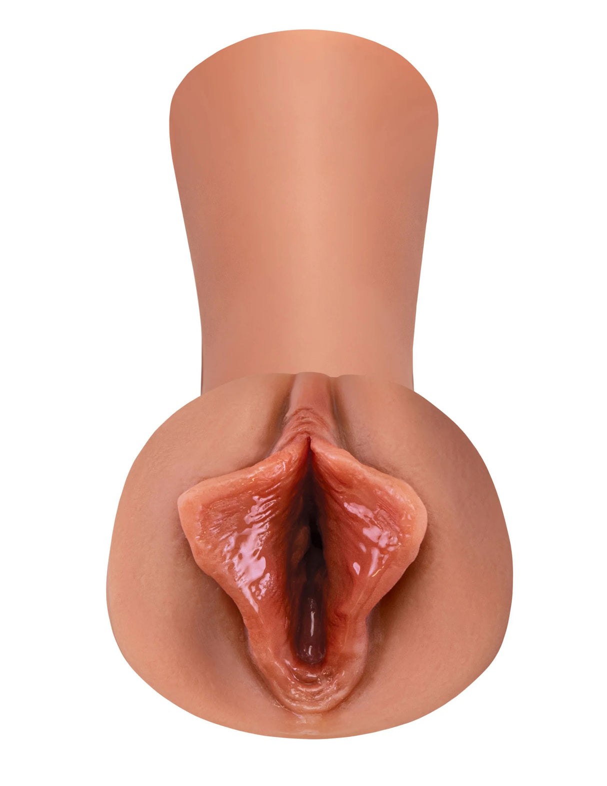 Pipedream Luscious Lips Self-Lubricating Stroker, Tan — 5.5 in - PDRD437-22