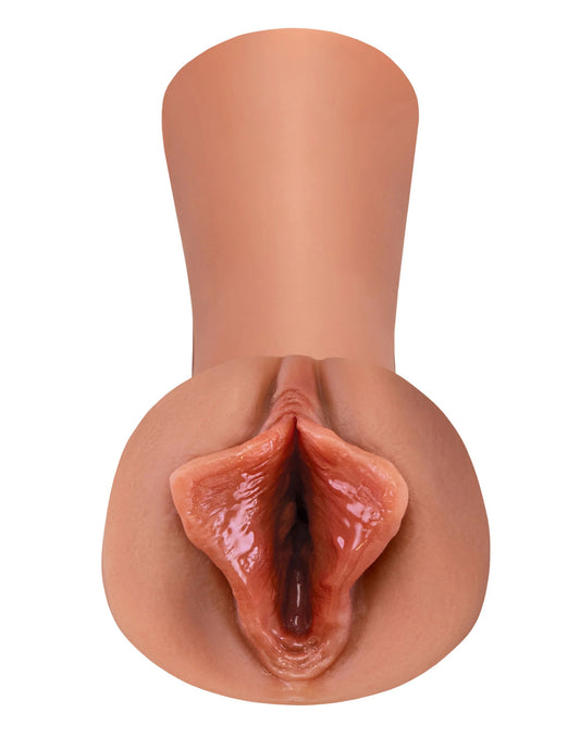 Pipedream Luscious Lips Self-Lubricating Stroker, Tan — 5.5 in - PDRD437-22