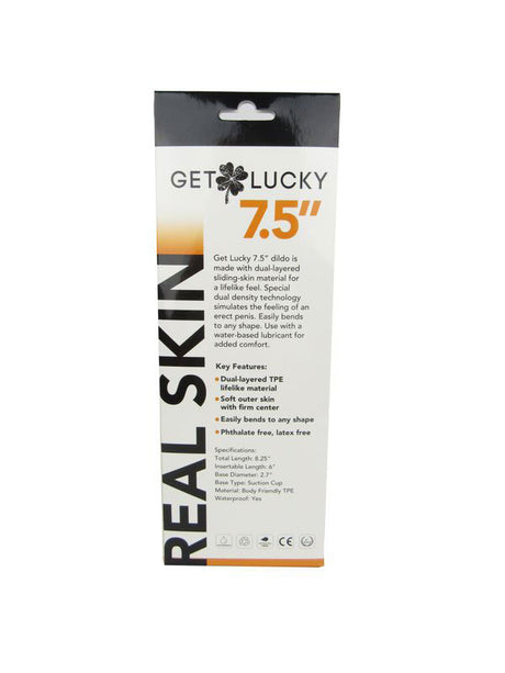 Get Lucky Real Skin 7.5" Dual Layer Dildo Beige