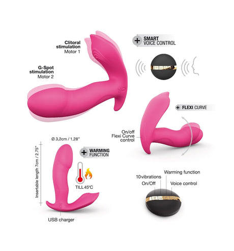 Dorcel Secret Clit G-Spot & Clitoral Vibrator — 2 Motors, Voice Remote - DL1953