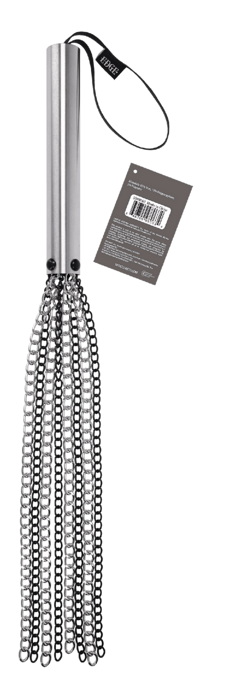 Sportsheets Edge Chain Flogger — Metal Handle, Black & Silver Chains - SP0634