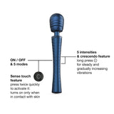 Man Wan Edgy Vibrating Wand — Stellar Blue - MW9511