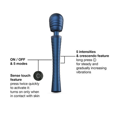 Man Wan Edgy Vibrating Wand — Stellar Blue - MW9511