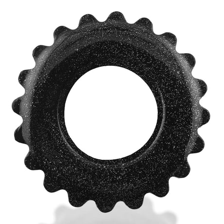 OXBALLS Plushy Single Ring Cock Ring — Black Mica - OX-3207-BKM