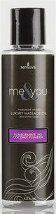 Sensuva Me and You Massage Oil — Pomegranate Fig Coconut Plumeria, 4.2 oz - SEN-VL414