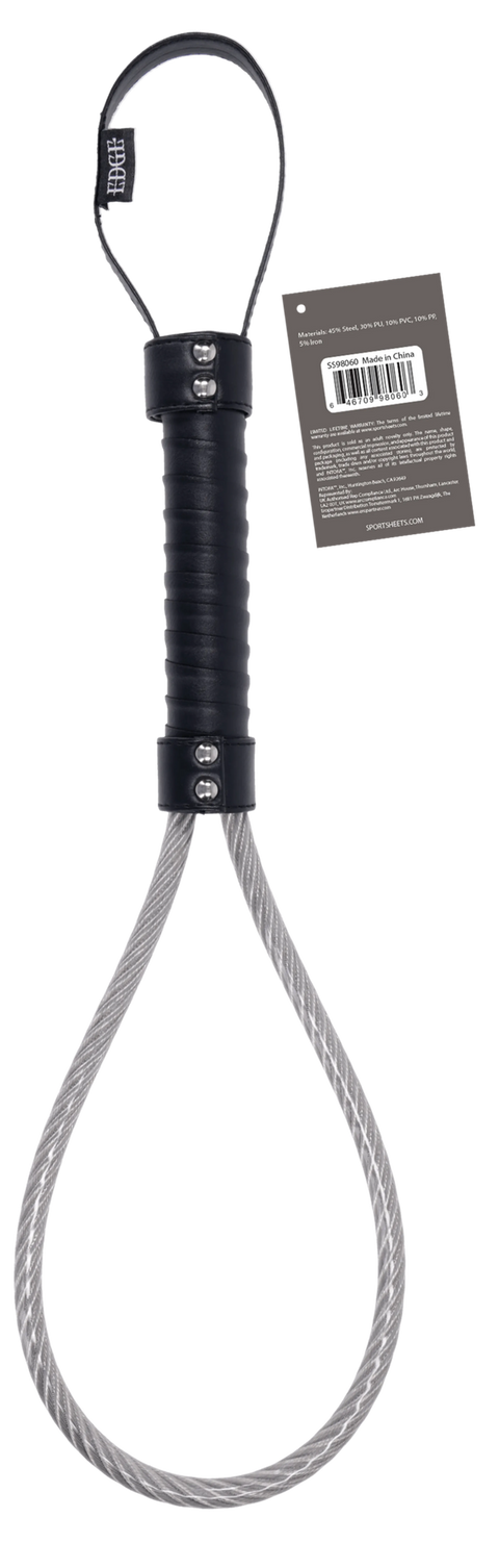 Sportsheets Edge Metal Loop Spanker — Vinyl-Coated Steel Loop, Black - SP0603