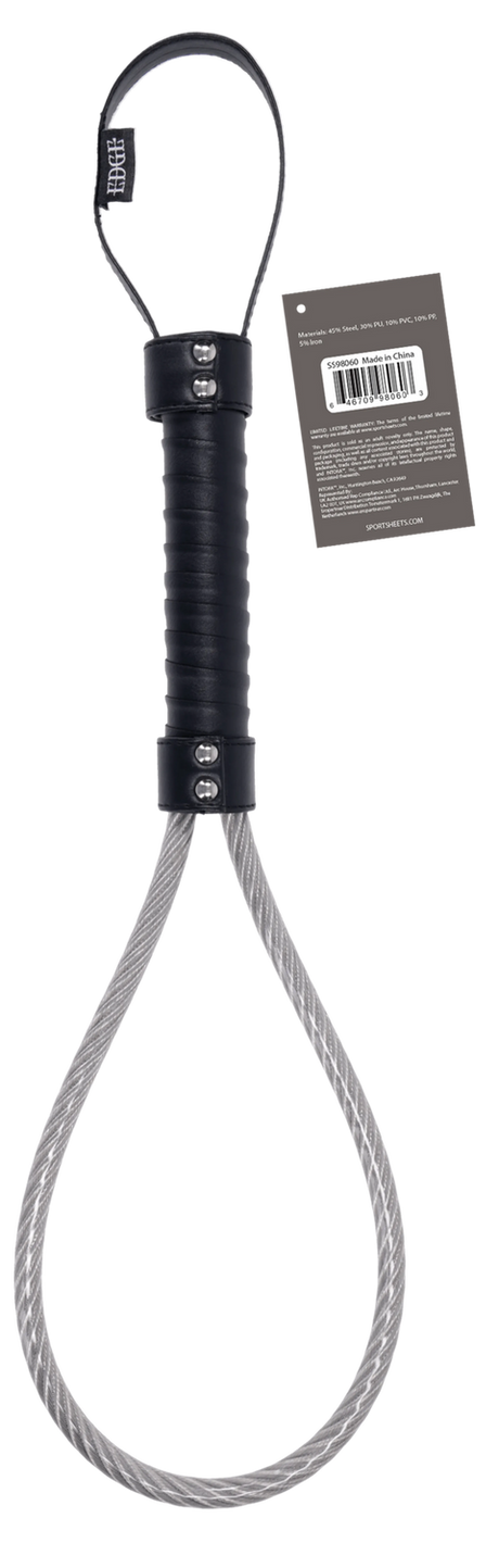 Sportsheets Edge Metal Loop Spanker — Vinyl-Coated Steel Loop, Black - SP0603