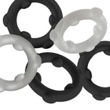 Oxballs Gearheads Cock Rings 5-Pack Black/Vapor - OX-3203-VPBK