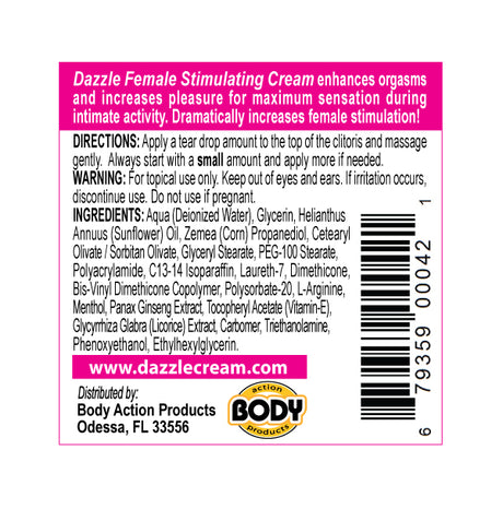 Body Action Dazzle Cream 50 Pc Sample Display - BA-DC4PPDJ
