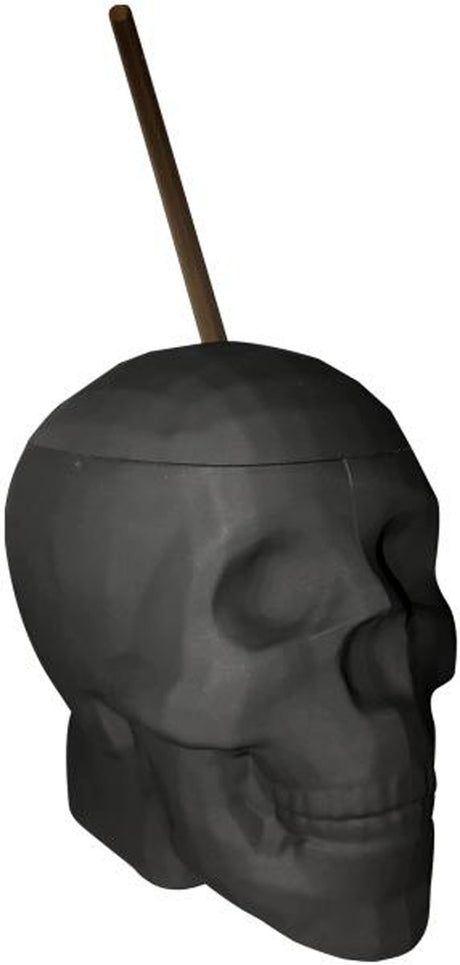 Kheper Games Black Matte Skull Cup — 22 oz with Straw - KG-NVD73
